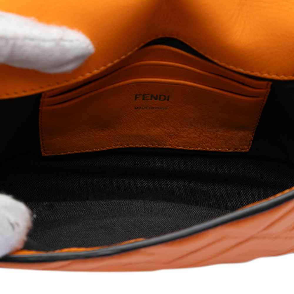 Pre-Loved Fendi Mini Zucca Embossed Leather Baguette Satchel - Picture 4 of 8